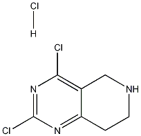 2,4-ジクロロ-5,6,7,8-テトラヒドロピリド[4,3-D]ピリミジン塩酸塩 化学構造式