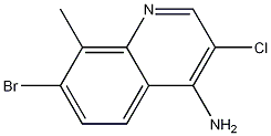 4-Amino-7-bromo-3-chloro-8-methylquinoline,1209102-13-5,结构式