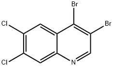 3,4-Dibromo-6,7-dichloroquinoline 化学構造式