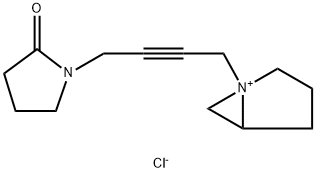 1-Azoniabicyclo(3.1.0)hexane, 1-(4-(2-oxo-1-pyrrolidinyl)-2-butynyl)-, chloride, (-)- Structure