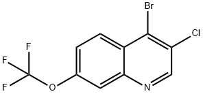 4-Bromo-3-chloro-7-trifluoromethoxyquinoline 结构式