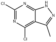 4,6-ジクロロ-3-メチル-1H-ピラゾロ[3,4-D]ピリミジン 化学構造式