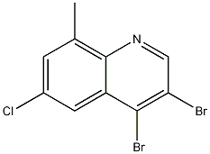 6-Chloro-3,4-dibromo-8-methylquinoline Struktur
