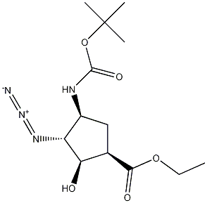 Ethyl (1R*,2R*,3R*,4S*)-3-azido-4-(tert-butoxycarbonylamino)-2-hydroxycyclopentane-carboxylate Struktur