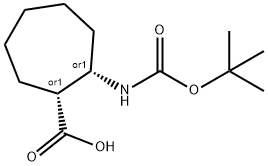 cis-2-Tert-butoxycarbonylamino-cycloheptanecarboxylic acid, 1212407-62-9, 结构式