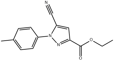 5-Cyano-1-p-tolyl-1H-pyrazole-3-carboxylic acid ethyl ester Structure