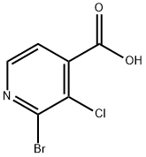 2-ブロモ-3-クロロピリジン-4-カルボン酸 化学構造式