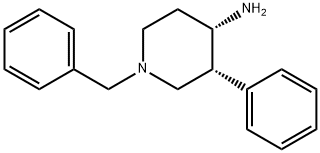 4-Piperidinamine, 3-phenyl-1-(phenylmethyl)-, (3R,4S)- Struktur