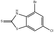 4-ブロモ-6-クロロ-2-メルカプトベンゾチアゾール 化学構造式