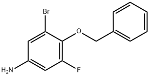 4-(ベンジルオキシ)-3-ブロモ-5-フルオロアニリン 化学構造式