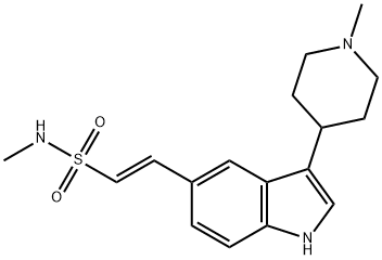 (E)-N-甲基-2-[3-(1-甲基-4-哌啶基)-1H-吲哚-5-基]乙烯磺酰胺 结构式