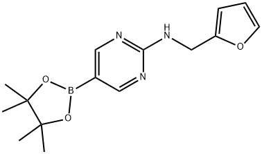 N-(Furan-2-ylmethyl)-5-(4,4,5,5-tetramethyl-1,3,2-dioxaborolan-2-yl)pyrimidin-2-amine Struktur