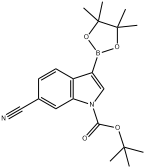 1-BOC-6-CYANOINDOLE-3-BORONIC ACID, PINACOL ESTER, 1218790-23-8, 结构式