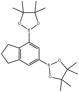 2,3-ジヒドロ-1H-インデン-4,6-ジボロン酸ピナコールエステル 化学構造式