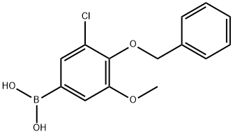 4-(BENZYLOXY)-3-CHLORO-5-METHOXYPHENYLBORONIC ACID, 1218790-59-0, 结构式