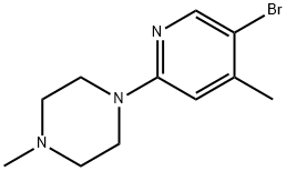 1-(5-Bromo-4-methylpyridin-2-yl)-4-methylpiperazine Struktur