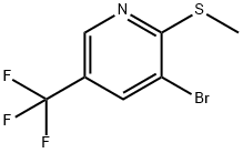 3-ブロモ-2-(メチルチオ)-5-(トリフルオロメチル)ピリジン 化学構造式
