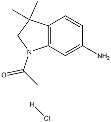 1-(6-氨基-3,3-二甲基吲哚-1-基)乙烷-1-酮盐酸盐 结构式