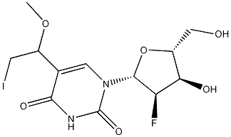 5-(1-Methoxy-2-iodoethyl)-2'-fluoro-2'-deoxyuridine Structure