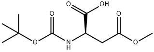 D-Aspartic acid, N-[(1,1-dimethylethoxy)carbonyl]-, 4-methyl ester Struktur