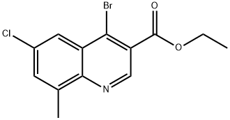 4-Bromo-6-chloro-8-methylquinoline-3-carboxylic acid ethyl ester Struktur