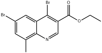 4,6-Dibromo-8-methylquinoline-3-carboxylic acid ethyl ester Struktur