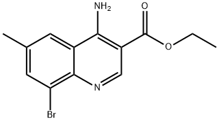 4-Amino-8-bromo-6-methylquinoline-3-carboxylic acid ethyl ester,1242260-34-9,结构式