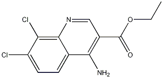 4-Amino-7,8-dichloroquinoline-3-carboxylic acid ethyl ester 结构式