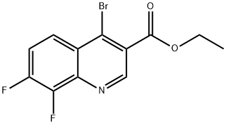4-Bromo-7,8-difluoroquinoline-3-carboxylic acid ethyl ester Struktur