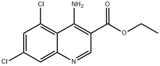 4-Amino-5,7-dichloroquinoline-3-carboxylic acid ethyl ester,1242260-90-7,结构式