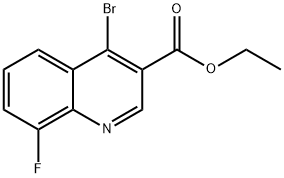 4-Bromo-8-fluoroquinoline-3-carboxylic acid ethyl ester,1242260-92-9,结构式