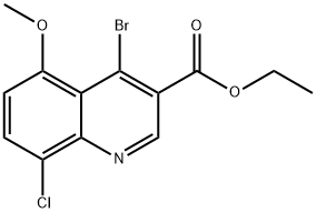 4-Bromo-8-chloro-5-methoxyquinoline-3-carboxylic acid ethyl ester 结构式