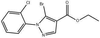 5-Bromo-1-(2-chloro-phenyl)-1H-pyrazole-4-carboxylic acid ethyl ester Struktur
