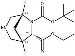(1R,5S,7S)-6-tert-butyl 7-ethyl 3,6-diazabicyclo[3.2.1]octane-6,7-dicarboxylate Structure