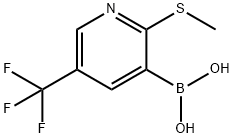 2-METHYLTHIO-5-TRIFLUOROMETHYLPYRIDINE-3-BORONIC ACID,1256346-08-3,结构式