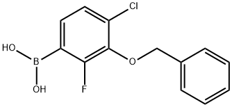 3-ベンジルオキシ-4-クロロ-2-フルオロフェニルボロン酸 化学構造式