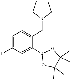 1-(4-Fluoro-2-(4,4,5,5-tetramethyl-1,3,2-dioxaborolan-2-yl)benzyl)pyrrolidine Structure
