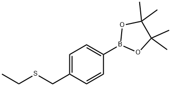 4-(乙基硫代甲基)苯硼酸频那醇酯, 1256359-06-4, 结构式