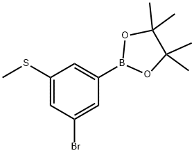 2-(3-溴-5-(甲硫基)苯)-4,4,5,5-四甲基-1,3,2-二氧杂硼烷,1256359-20-2,结构式