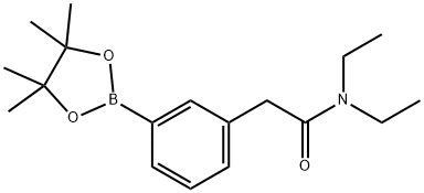 3-(NN-二乙基氨基甲酰甲基)苯硼酸频那醇酯 结构式