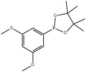 2-(3-Methoxy-5-(methylthio)phenyl)-4,4,5,5-tetramethyl-1,3,2-dioxaborolane Struktur