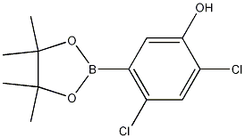 2,4-Dichloro-5-(4,4,5,5-tetramethyl-1,3,2-dioxaborolan-2-yl)phenol,1256360-32-3,结构式