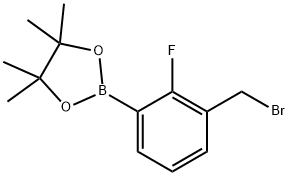 3-溴甲基-2-氟苯硼酸频哪醇酯, 1256360-37-8, 结构式