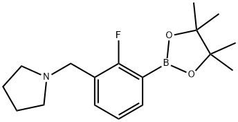 1-(2-氟-3-(4,4,5,5-四甲基-1,3,2-二氧硼杂环戊烷-2-基)苄基)吡咯烷,1256360-38-9,结构式