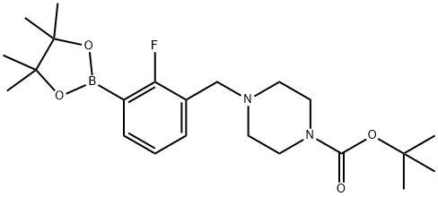 3-(N-BOC-哌啶甲基)-2-氟苯硼酸频那醇酯,1256360-53-8,结构式