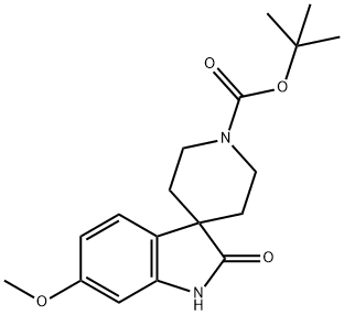 1'-Boc-1,2-Dihydro-6-methoxy-2-oxo-spiro[3H-indole-3,4'-piperidine] Struktur