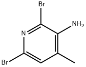 2,6-ジブロモ-4-メチルピリジン-3-アミン 化学構造式