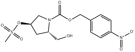 (2S,4R)-2-羟甲基-4-甲磺酰氧基-1-吡咯烷羧酸 (4-硝基苯基)甲基酯, 127626-37-3, 结构式