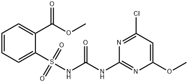 methyl 2-(N-(4-chloro-6-methoxypyrimidin-2-ylcarbamoyl)sulfamoyl)benzoate 化学構造式