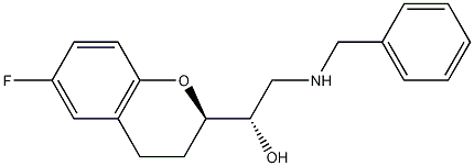 (1S,2R)-2-(2-Benzylamino-1-hydroxyethyl)-6-fluorochromane 化学構造式